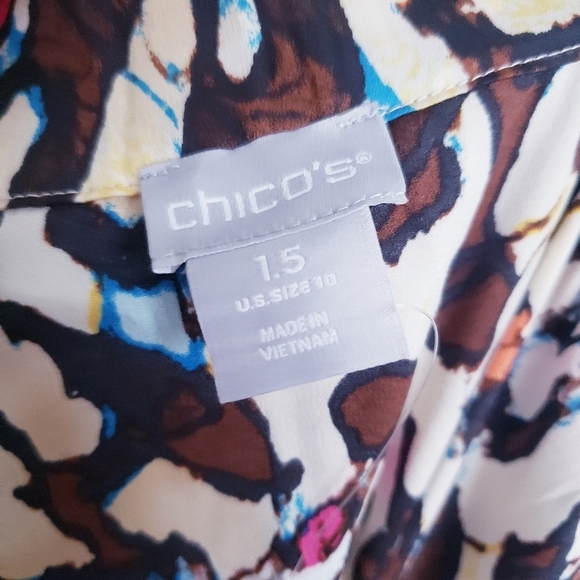 Chicos Colorful Abstract Leopard Print Sarong Maxi Skirt - Picture 7 of 7